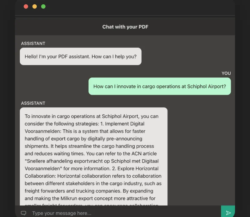 AI PDF Chat project interface